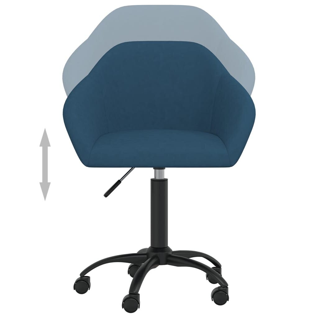 vidaXL Pasukamos valgomojo kėdės, 2vnt., mėlynos spalvos, aksomas hind ja info | Söögitoolid, baaritoolid | kaup24.ee