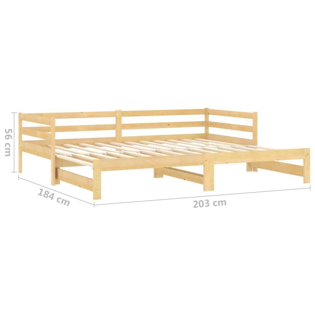 Lahtikäiv voodi, 2x(90x200) cm, pruun цена и информация | Voodid | kaup24.ee