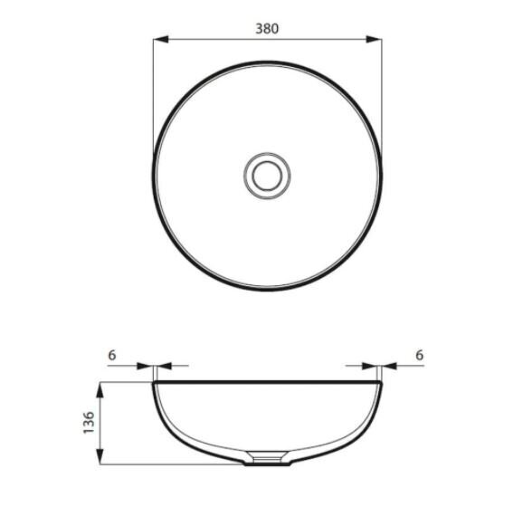 Pinnapealne valamu Massi Molis, 38 cm hind ja info | Kraanikausid, valamud | kaup24.ee