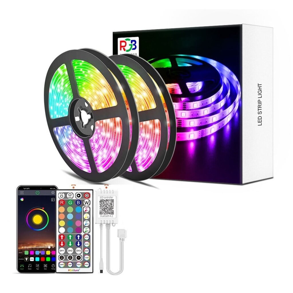 Smart Rgb 5050 Led-valgus, millel on 10 m Bluetooth-funktsioon ja muusikajuht hind ja info | LED ribad | kaup24.ee