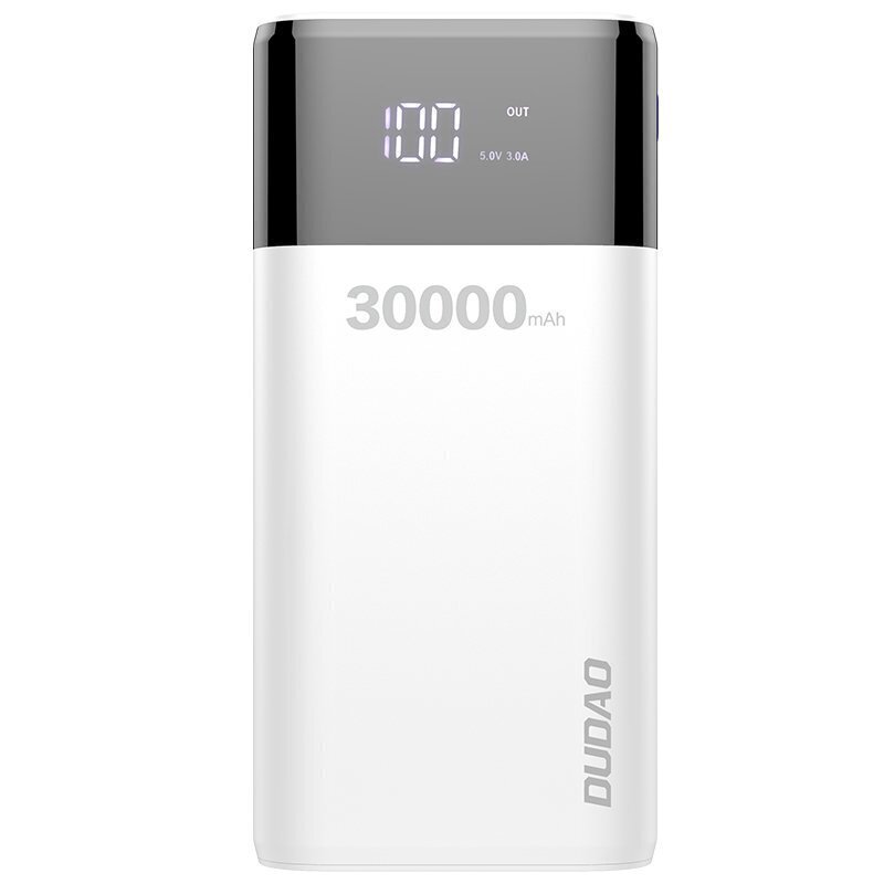 Dudao power bank 4x USB 30000mAh with LCD 4A white (K8Max white) hind ja info | Akupangad | kaup24.ee