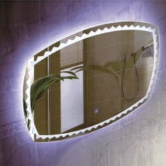 Современное светодиодное зеркало со светодиодной подсветкой, 80x60 см цена и информация | Зеркальца | kaup24.ee