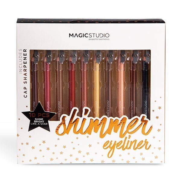 Silmapliiatsi komplekt Magic Studio Colorful Shimmer, 10 tk. hind ja info | Ripsmetušid, lauvärvid, silmapliiatsid, seerumid | kaup24.ee