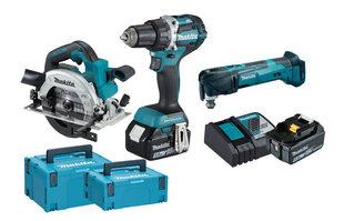 Набор инструментов Makita DLX3138TJ LXT ® 18 В, 2x5,0 Ач, литий-ионный (DDF484 + DHS660 + DTM51) цена и информация | Шуруповерты, дрели | kaup24.ee