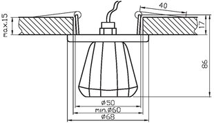 Candellux встраиваемый светильник SK-32 цена и информация | Монтируемые светильники, светодиодные панели | kaup24.ee