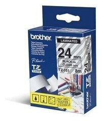 Lint Brother TZE-151 24mm/8m must tekst läbip.põhi цена и информация | Аксессуары для принтера | kaup24.ee