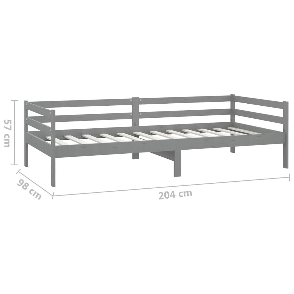 Voodi madratsiga, madrats 90x200cm, täismännipuit, VidaXL цена и информация | Voodid | kaup24.ee