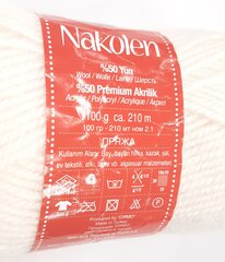 Нитки для вязания NAKO Nakolen, цвет белый 208BL цена и информация | Принадлежности для вязания | kaup24.ee