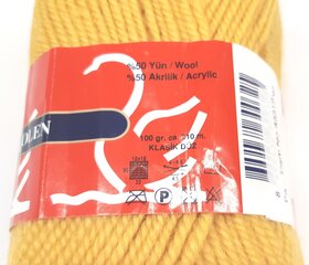Нитки для вязания NAKO Nakolen, цвет желтый 6686 цена и информация | Принадлежности для вязания | kaup24.ee