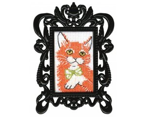 Ristpistes tikkimiskomplekt "Punane kass", 3 x 5, RTO hind ja info | Tikkimistarvikud | kaup24.ee