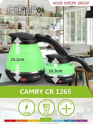 Kokkupandav veekeetja Camry CR 1265 hind ja info | Veekeetjad | kaup24.ee