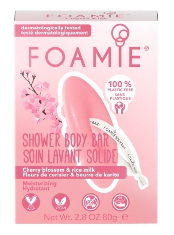 Puhastav ja toitev tahke kehaseep Foamie 2in1 Body Bar Cherry Kiss цена и информация | Seebid | kaup24.ee