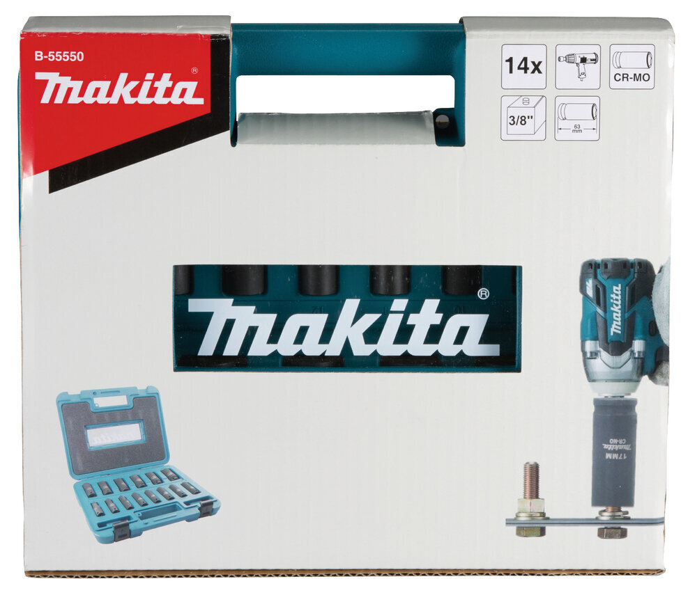 LÖÖKPADRUNITE KMPL. 14-OSALINE 3/8'' B-55550 Makita цена и информация | Käsitööriistad | kaup24.ee