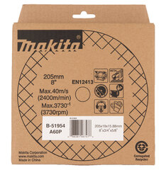 Круг шлифовальный Makita B-51954, 205x19x15.88 мм A60P  цена и информация | Механические инструменты | kaup24.ee