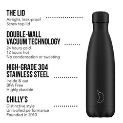 Termospudel Chilly's Bottle Monochrome 750 ml, must цена и информация | Термосы, термокружки | kaup24.ee