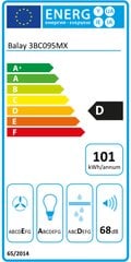 Традиционная вытяжка Balay 3BC095MX 90 cm 527 m³/h 210W D цена и информация | Очистители воздуха | kaup24.ee