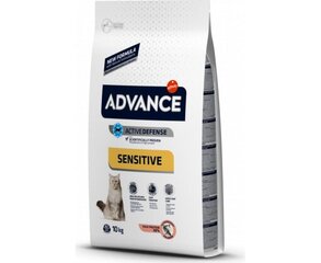 Корм для кошек ADVANCE CAT ADULT SALMON SENSITIVE 10,0KG -  (ЛОСОСЬ И РИС) цена и информация | Сухой корм для кошек | kaup24.ee