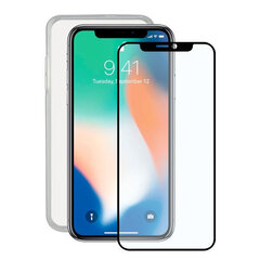 Karastatud Klaasist Mobiiltelefoniekraani Kaitse + Mobiiltelefoni Ümbris Iphone X Contact TPU hind ja info | Telefoni kaaned, ümbrised | kaup24.ee