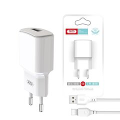 XO-L73 Quick Charge Peamine laadija USB / 2.4A + microUSB kaabel 1m hind ja info | Mobiiltelefonide laadijad | kaup24.ee