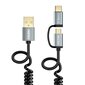 Choetech 2in1 USB - USB Type C / micro USB charging data cable 1,2m black (XAC-0012-101BK) hind ja info | Mobiiltelefonide kaablid | kaup24.ee