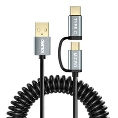 Choetech 2in1 USB - USB Type C / micro USB charging data cable 1,2m black (XAC-0012-101BK) hind ja info | Mobiiltelefonide kaablid | kaup24.ee