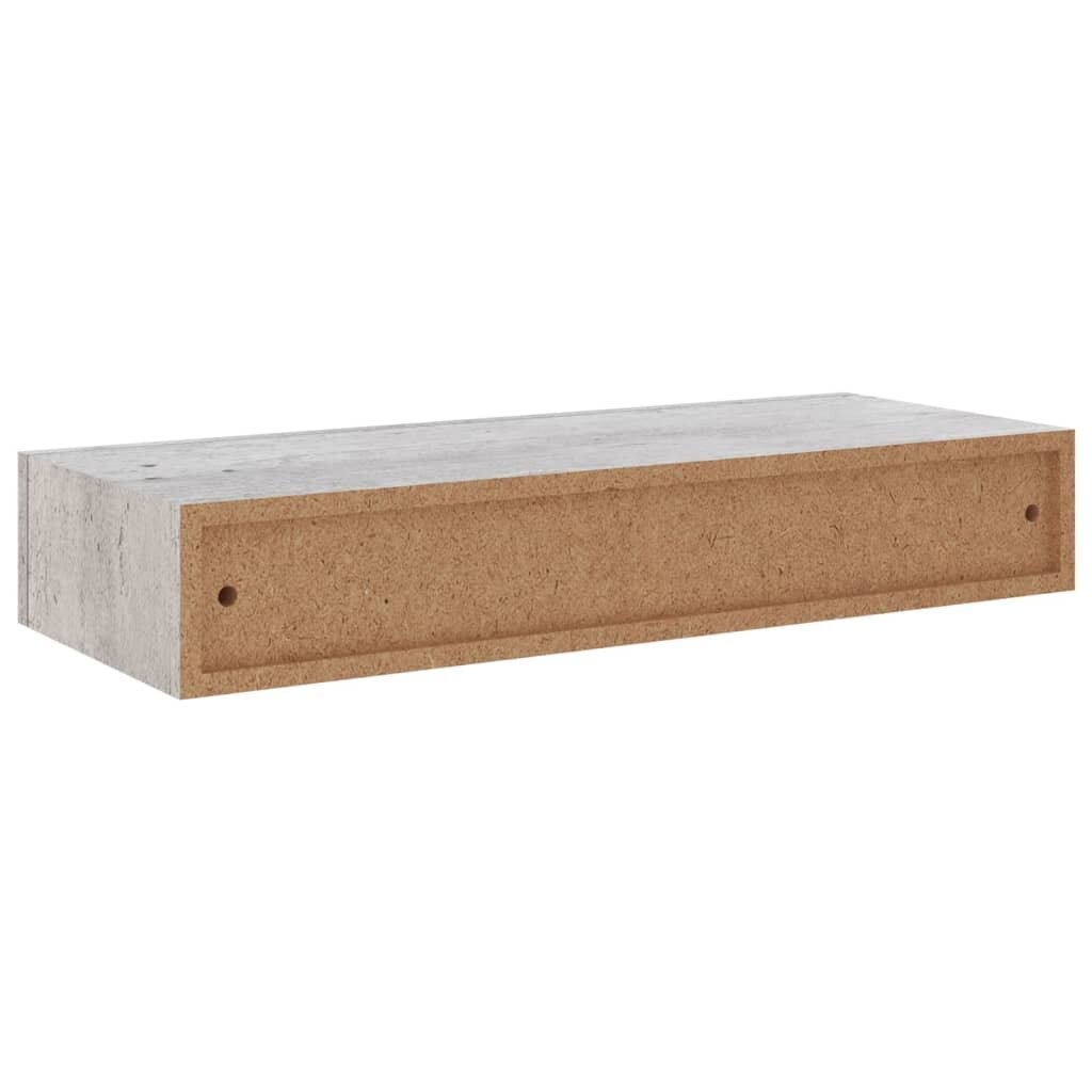 Seinariiul sahtliga, vidaXL, betoonhall, 60x23,5x10cm, MDF hind ja info | Riiulid | kaup24.ee