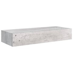 Seinariiul sahtliga, vidaXL, betoonhall, 60x23,5x10cm, MDF цена и информация | Полки | kaup24.ee