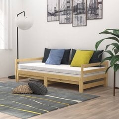Lahtikäiv voodi vidaXL, 2x90x200 cm, männipuit, pruun hind ja info | Voodid | kaup24.ee