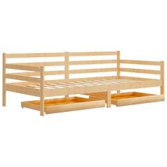 Lova su stalčiais, vidaXL, 90x200cm, pušies medienos masyvas, ruda цена и информация | Кровати | kaup24.ee