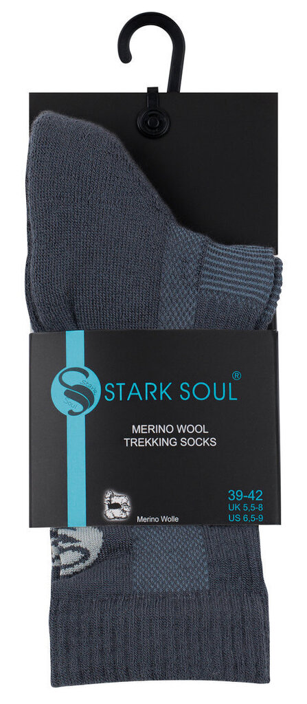 Meriinovillased matkasokid Stark Soul, mustad hind ja info | Meeste sokid | kaup24.ee