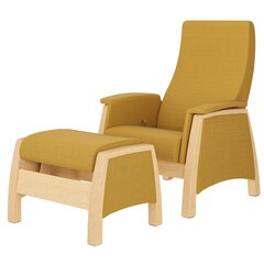 Кресло-качалка с подножкой Balance 1, желтое/коричневое цена и информация | Кресла | kaup24.ee