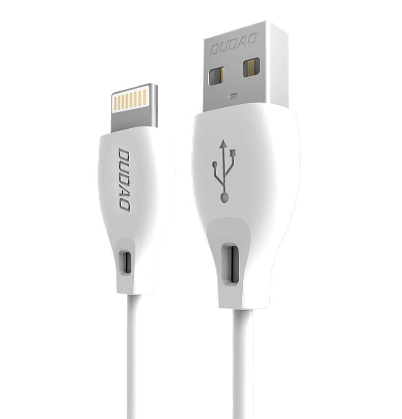 Dudao USB / Lightning andmelaadimiskaabel 2,4A 1m valge (L4L 1m valge) цена и информация | Mobiiltelefonide kaablid | kaup24.ee