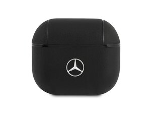 MEA3CSLBK Mercedes Leather Case for AirPods 3 Black цена и информация | Аксессуары для наушников | kaup24.ee
