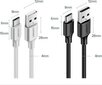Ugreen USB – C-tüüpi USB-kaabel 3A 3m must (60826) hind ja info | Mobiiltelefonide kaablid | kaup24.ee