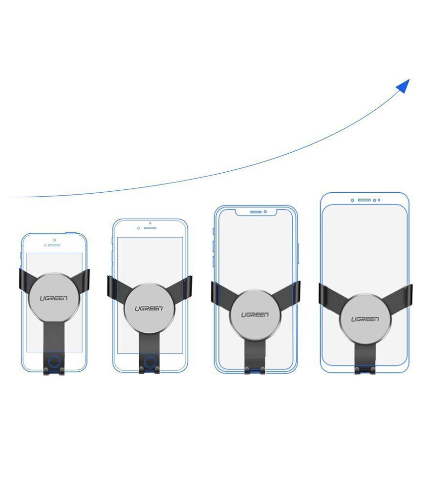 Ugreen gravitatsioonitelefoni hoidik õhu väljalaskeava jaoks hall (50564) цена и информация | Mobiiltelefonide hoidjad | kaup24.ee