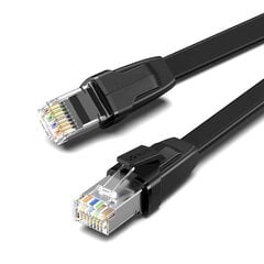 UGREEN NW134 Cat 8 U/FTP Flat Ethernet RJ45 Cable Pure Copper 2m (black) hind ja info | Kaablid ja juhtmed | kaup24.ee