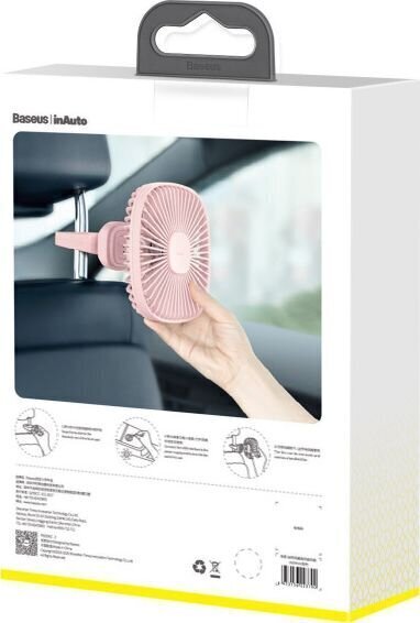 Car fan / fan Baseus Natural Wind (pink) hind ja info | Turvasüsteemid ja 12V seadmed | kaup24.ee