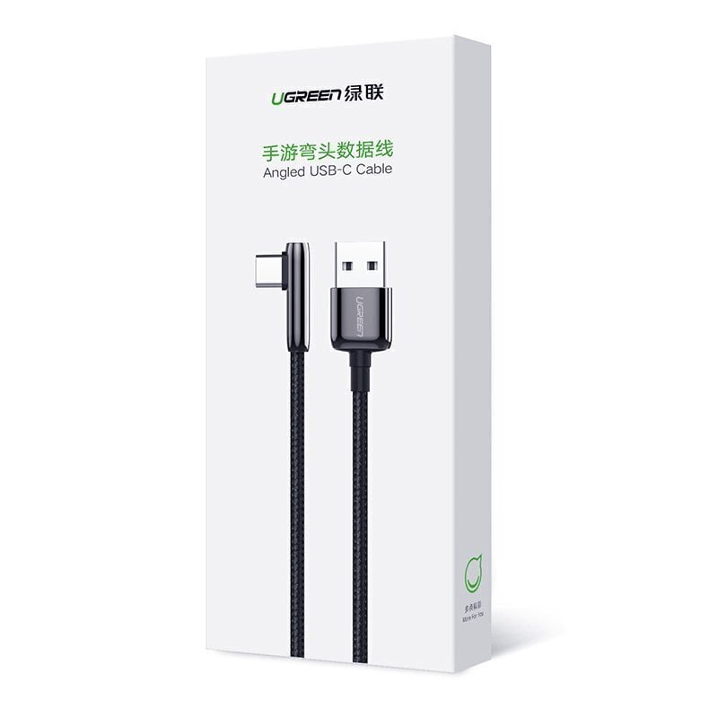 Ugreen küünarnukk USB – USB-tüüpi C kaabel 5 A Quick Charge 3.0 AFC FCP 1 m must (70432 US313) цена и информация | Mobiiltelefonide kaablid | kaup24.ee