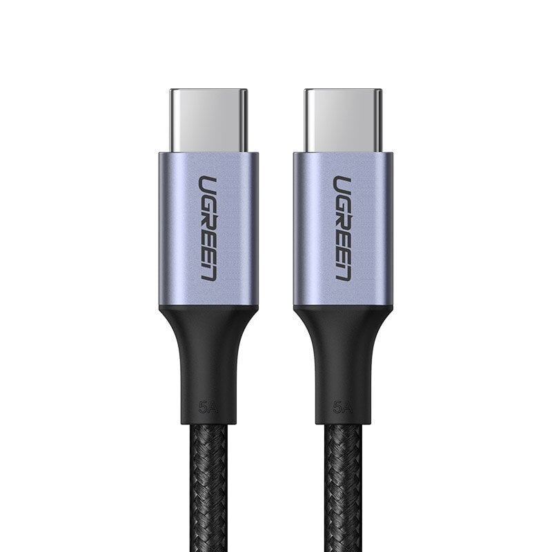 Ugreen USB Type C - USB Type C cable 5 A 100 W Power Delivery Quick Charge 3.0 FCP 480 Mbps 2 m gray (70429 US316) hind ja info | Mobiiltelefonide kaablid | kaup24.ee