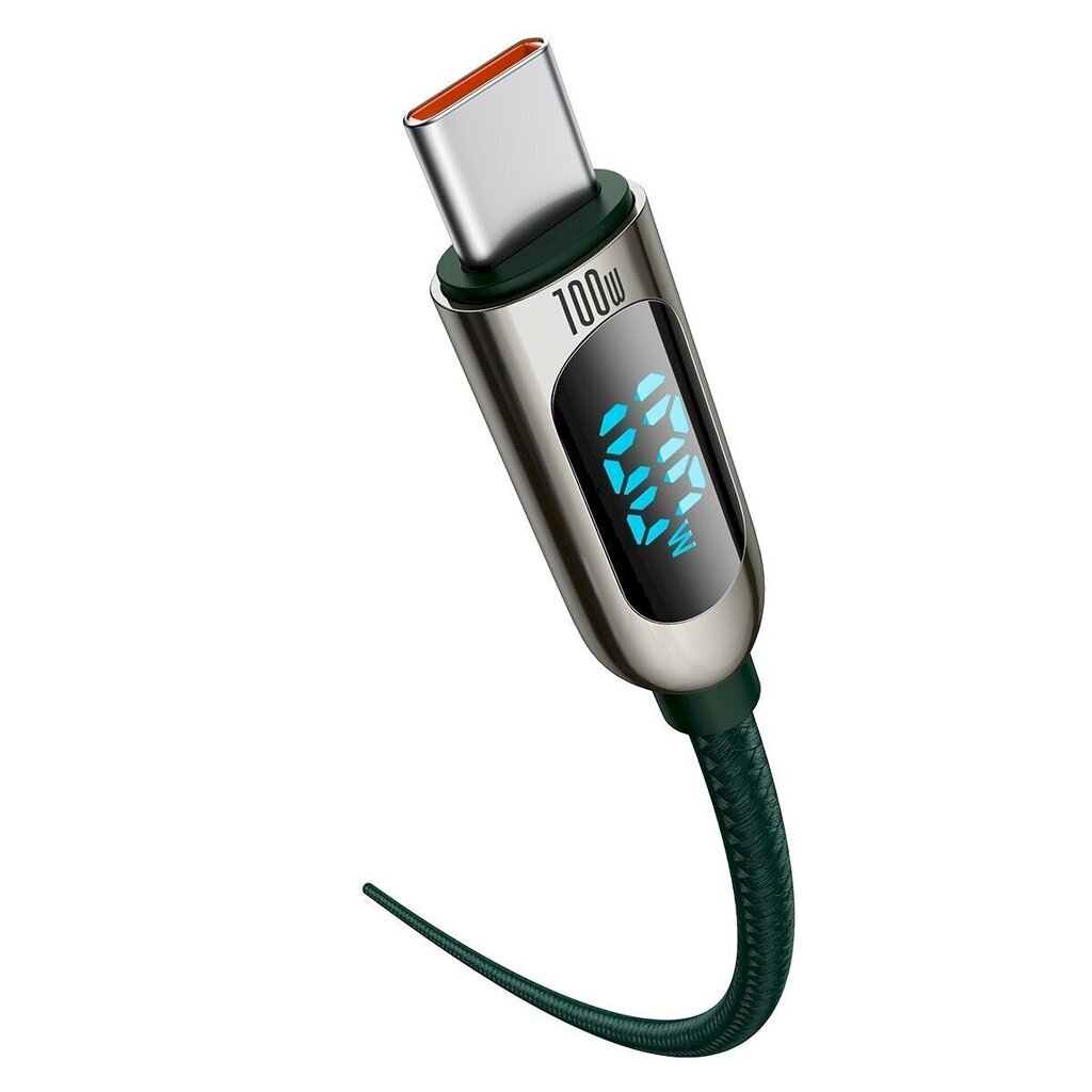 Baseus Display Cable USB-C to USB-C 100W 1m (green) цена и информация | Mobiiltelefonide kaablid | kaup24.ee