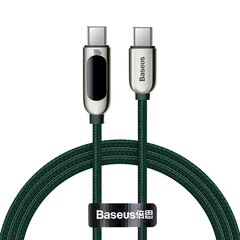 Кабель дисплея Baseus USB-C на USB-C 100 Вт, 1 м (зеленый) цена и информация | Borofone 43757-uniw | kaup24.ee