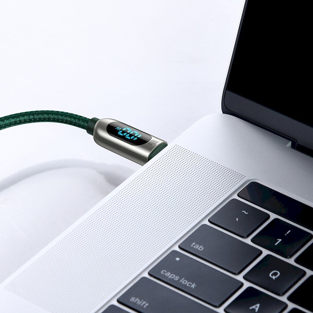 Baseus Display Cable USB-C to USB-C 100W 1m (green) hind ja info | Mobiiltelefonide kaablid | kaup24.ee