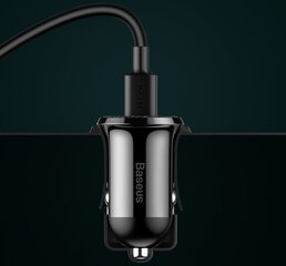 Baseus CCALLP-01 Grain Pro Car Charger Dual USB 4.8A Black цена и информация | Зарядные устройства для телефонов | kaup24.ee
