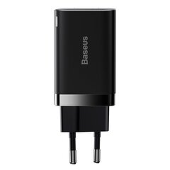 Быстрое зарядное устройство Baseus Super Si Pro USB + USB-C 30 Вт (черное) цена и информация | Зарядные устройства для телефонов | kaup24.ee