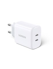 Зарядное устройство UGREEN CD243, 2x USB-C, 40 Вт (белое) цена и информация | Зарядные устройства для телефонов | kaup24.ee