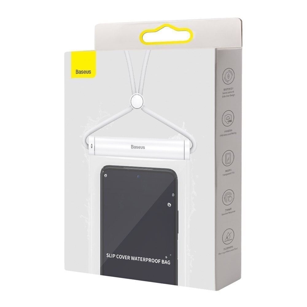 Baseus transparent waterproof phone case bag for swimming pool beach white (ACFSD-E02) hind ja info | Telefoni kaaned, ümbrised | kaup24.ee