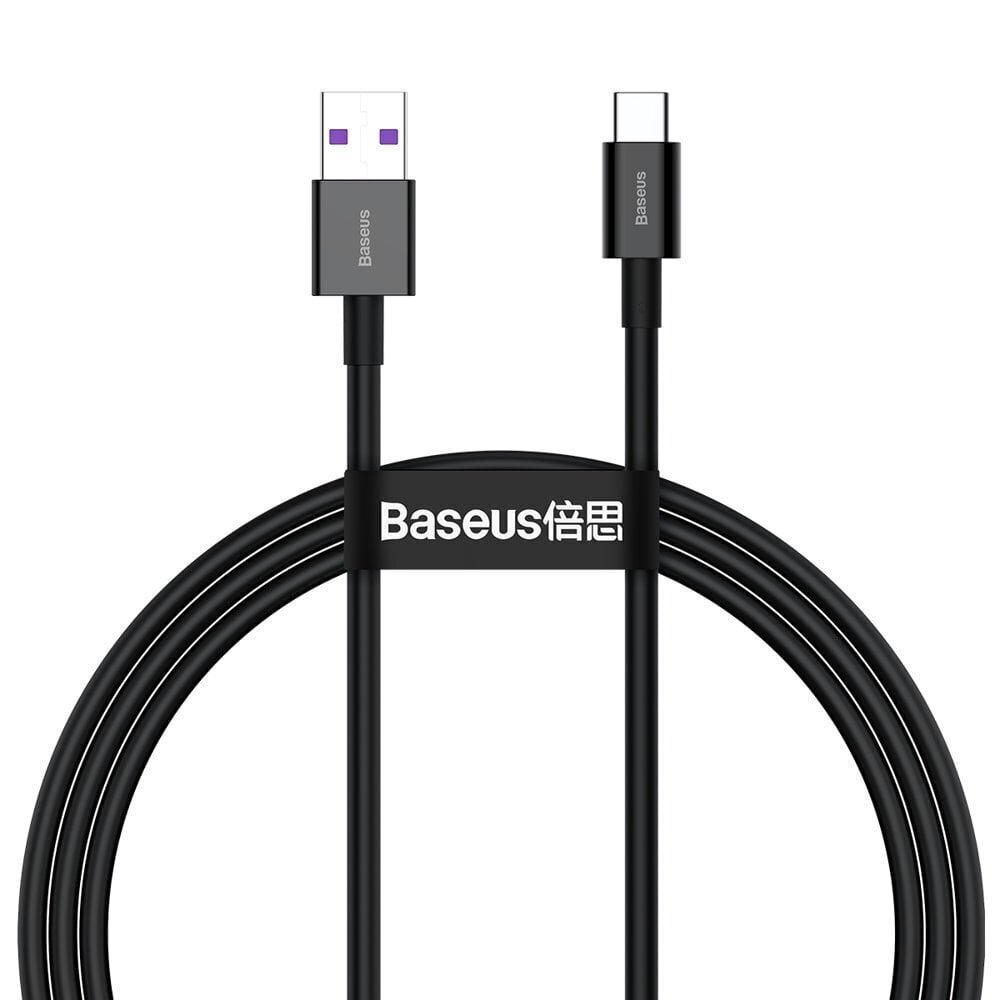 Baseus Superior USB - USB Typ C fast charging data cable 66 W (11 V / 6 A) Huawei SuperCharge SCP 1 m black (CATYS-01) цена и информация | Mobiiltelefonide kaablid | kaup24.ee