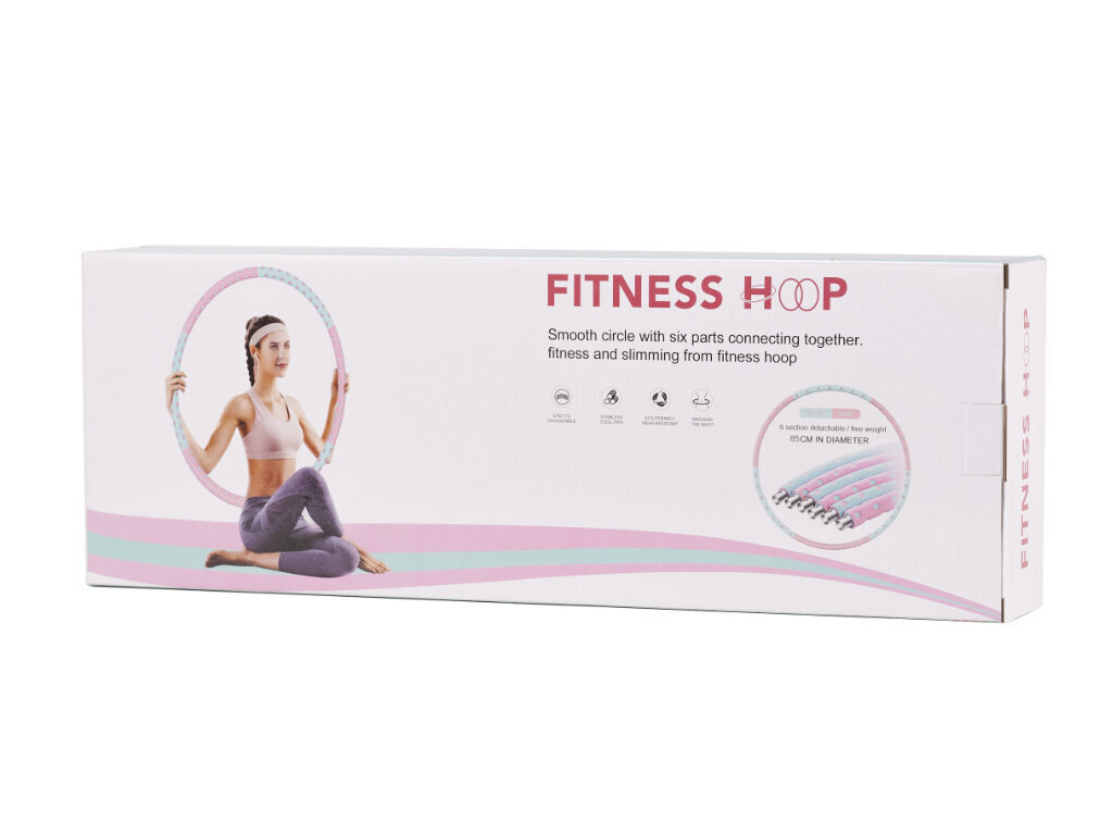 Jõusaali vibu Hula Hop masseerijaga 85 cm roosa-hall hind ja info | Hularõngad | kaup24.ee