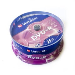 DVD Matricas DVD+R AZO Verbatim 4.7GB 16x 25 Pack Spindle цена и информация | Виниловые пластинки, CD, DVD | kaup24.ee