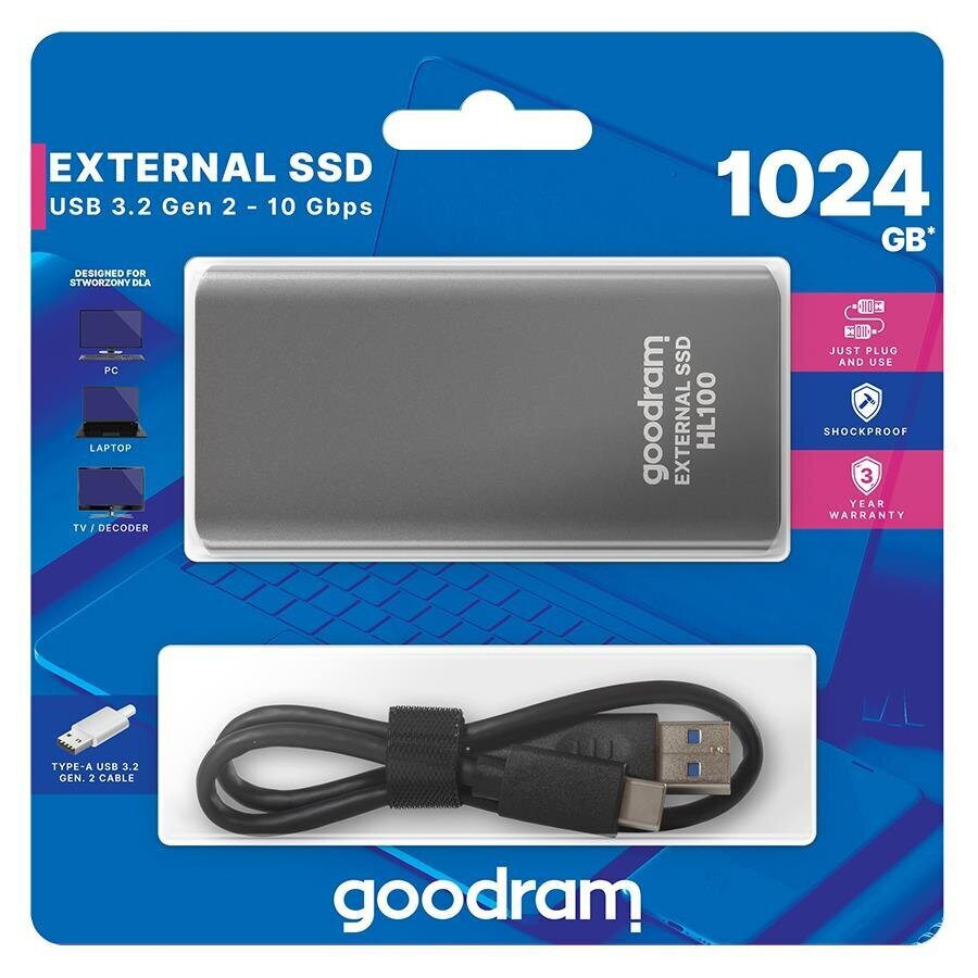 GoodRam SSDPR-HL100-01T hind ja info | Sisemised kõvakettad (HDD, SSD, Hybrid) | kaup24.ee